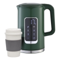 Elkedel med LCD-display 1,7 l 2200W/230V grøn + rejsekop 450 ml
