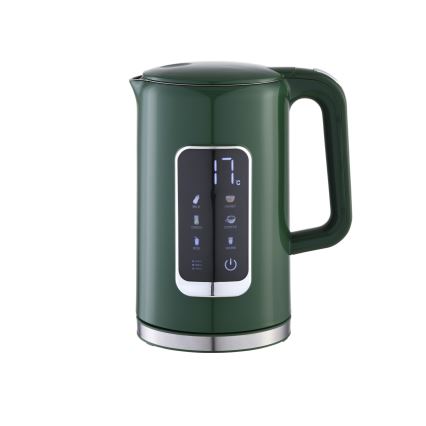 Elkedel med LCD-display 1,7 l 2200W/230V grøn + rejsekop 450 ml