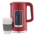 Elkedel med LCD-display 1,7 l 2200W/230V rød + rejsekop 450 ml