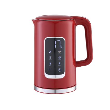 Elkedel med LCD-display 1,7 l 2200W/230V rød + rejsekop 450 ml
