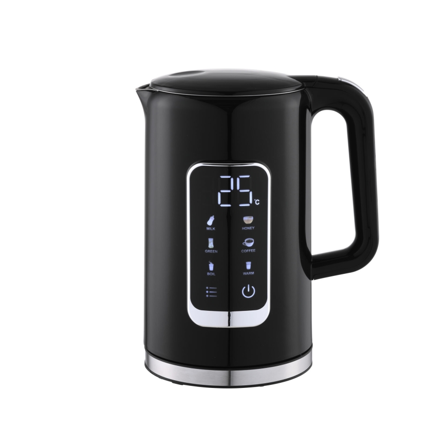 Elkedel med LCD-display 1,7 l 2200W/230V sort + rejsekop 450 ml