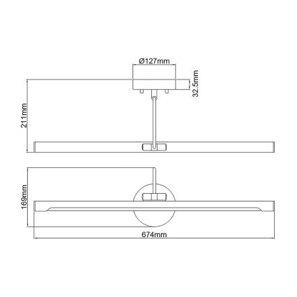 Elstead ALTON-PL-L-BB - LED gallerilampe ALTON LED/10W/230V guldfarvet