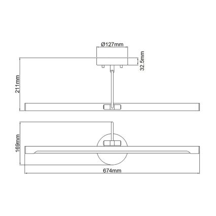 Elstead ALTON-PL-L-BLK - LED gallerilampe ALTON LED/10W/230V sort