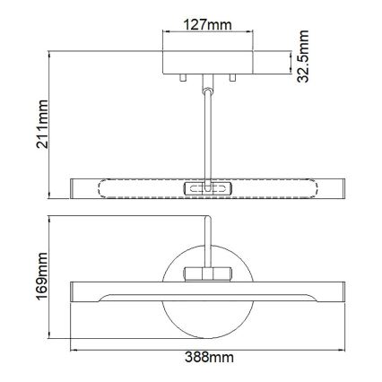 Elstead ALTON-PL-S-BB - LED gallerilampe ALTON LED/6W/230V guldfarvet