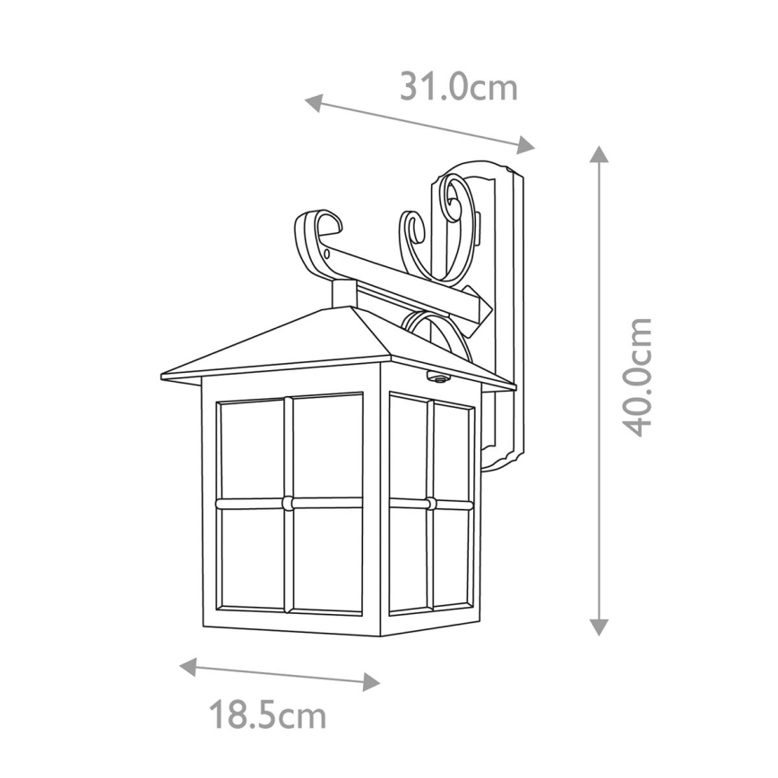 Elstead BL19-BLACK - Udendørs væglampe WINCHESTER 1xE27/100W/230V IP43
