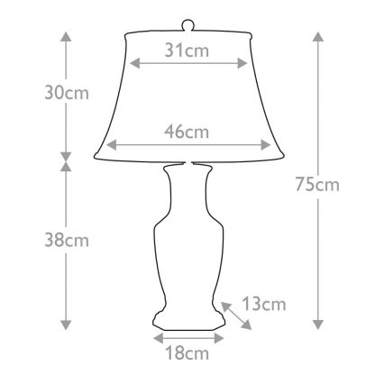 Elstead - Bordlampe BLÅ HEX 1xE27/60W/230V