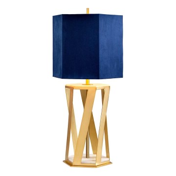 Elstead - Bordlampe APOLLO 1xE27/60W/230V guldfarvet/blå