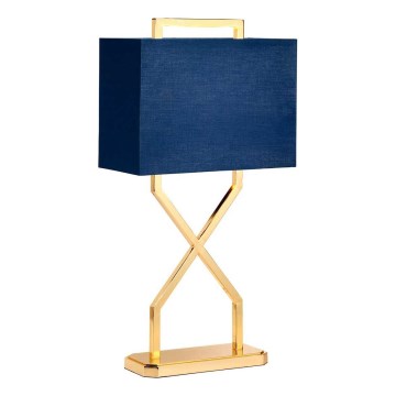 Elstead - Bordlampe CROSS 1xE27/60W/230V guldfarvet/blå