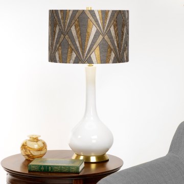 Elstead - Bordlampe MILO 1xE27/60W/230V grå/guldfarvet