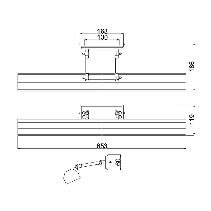 Elstead - Billedlampe CHAWTON 4xE14/40W/230V blank krom
