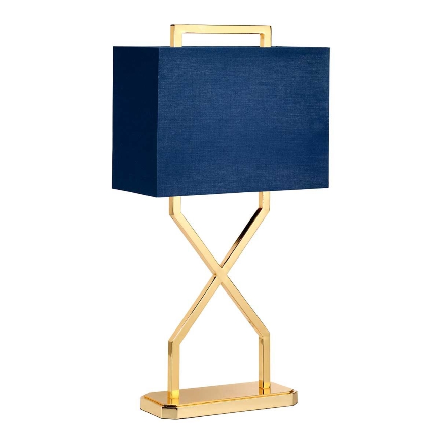 Elstead - Bordlampe CROSS 1xE27/60W/230V guldfarvet/blå