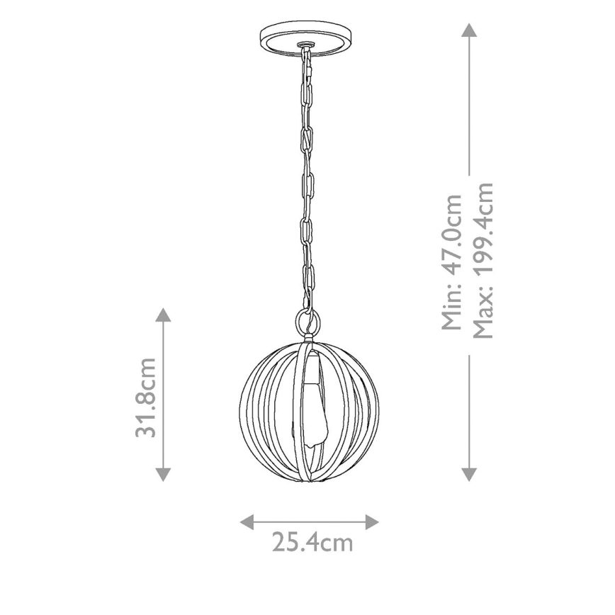 Elstead FE-ALLIER-P-WW - Pendel m. kædeophæng ALLIER 1xE27/60W/230V eg