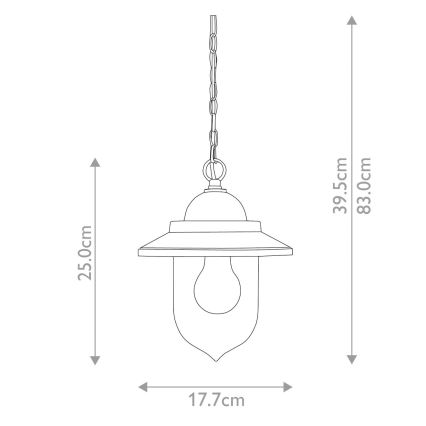 Elstead FE-ALLIER-P-WW - Pendel m. kædeophæng ALLIER 1xE27/60W/230V eg