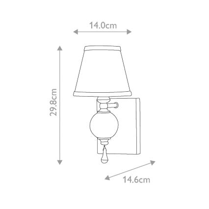 Elstead FE-ARGENTO1 - Væglampe ARGENTO 1xE14/60W/230V