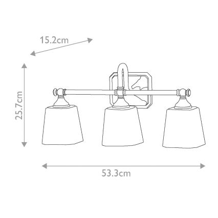Elstead FE-CONCORD3-BATH - LED væglampe til badeværelse CONCORD 3xG9/3W/230V IP44