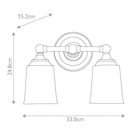 Elstead FE-HUGOLAKE2BATH - LED væglampe til badeværelse HUGOLAKE 2xG9/3W/230V IP44