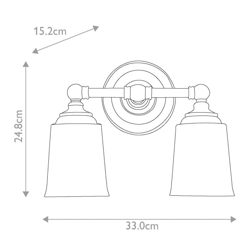 Elstead FE-HUGOLAKE2BATH - LED væglampe til badeværelse HUGOLAKE 2xG9/3W/230V IP44