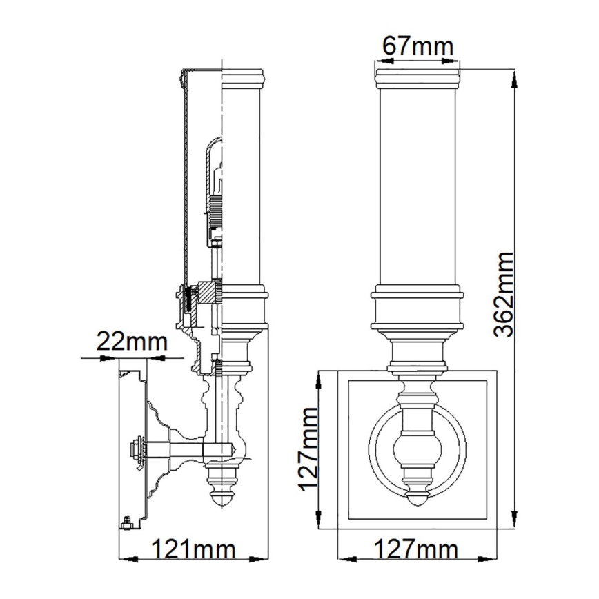 Elstead FE-PAYN-OR1-BATH - LED væglampe til badeværelse PAYNE 1xG9/3W/230V IP44