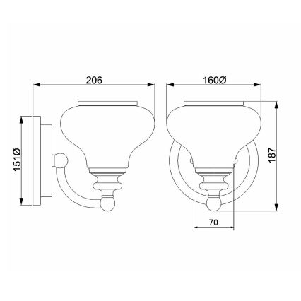 Elstead HK-AINSLEY1-BATH - LED væglampe til badeværelse AINSLEY 1xG9/3W/230V IP44