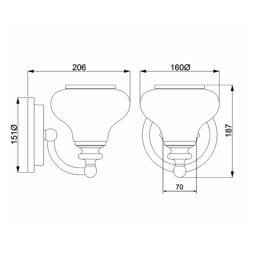 Elstead HK-AINSLEY1-BATH - LED væglampe til badeværelse AINSLEY 1xG9/3W/230V IP44