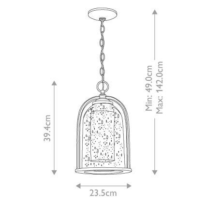 Elstead HK-QUINCY8-M - Udendørspendel QUINCY 1xE27/100W/230V IP23