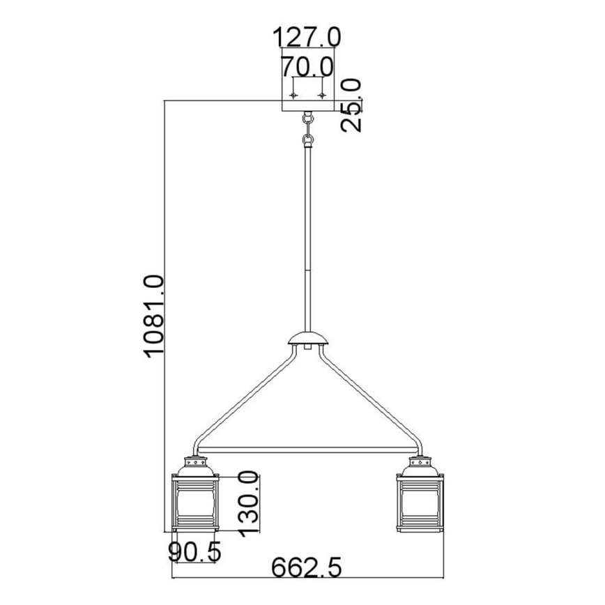 Elstead KL-ASHLANDBAY-5P - Udendørs lysekrone ASHLAND 5xE27/60W/230V IP44