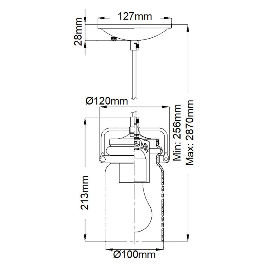 Elstead KL-BRINLEY-MP-OZ - Pendel BRINLEY 1xE27/60W/230V antracitgrå