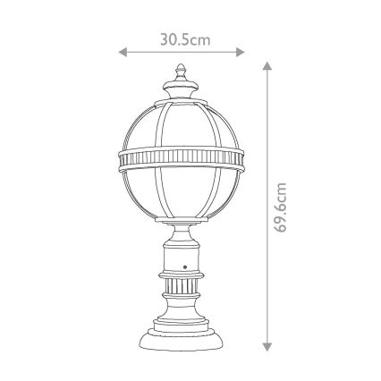 Elstead KL-HALLERON-3M - Udendørslampe HALLERON 3xE14/60W/230V IP44