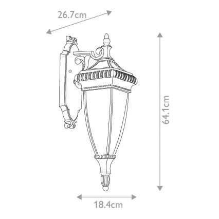 Elstead KL-VENETIAN2-M - Udendørs væglampe VENETIAN 2xE14/60W/230V IP44