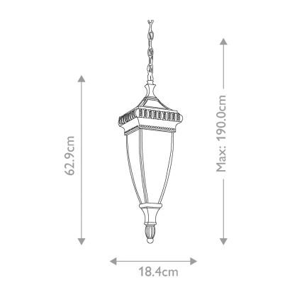 Elstead KL-VENETIAN8-M - Udendørspendel VENETIAN 2xE14/60W/230V IP23