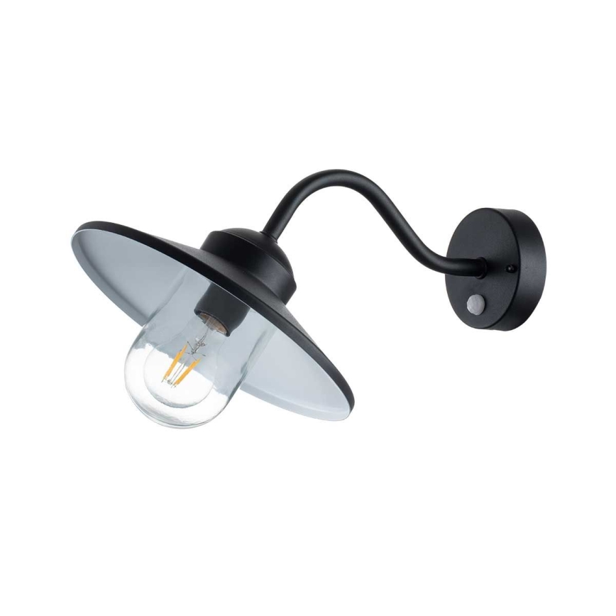 Elstead - Udendørs væglampe med sensor KLAMPENBORG 1xE27/60W/230V IP44