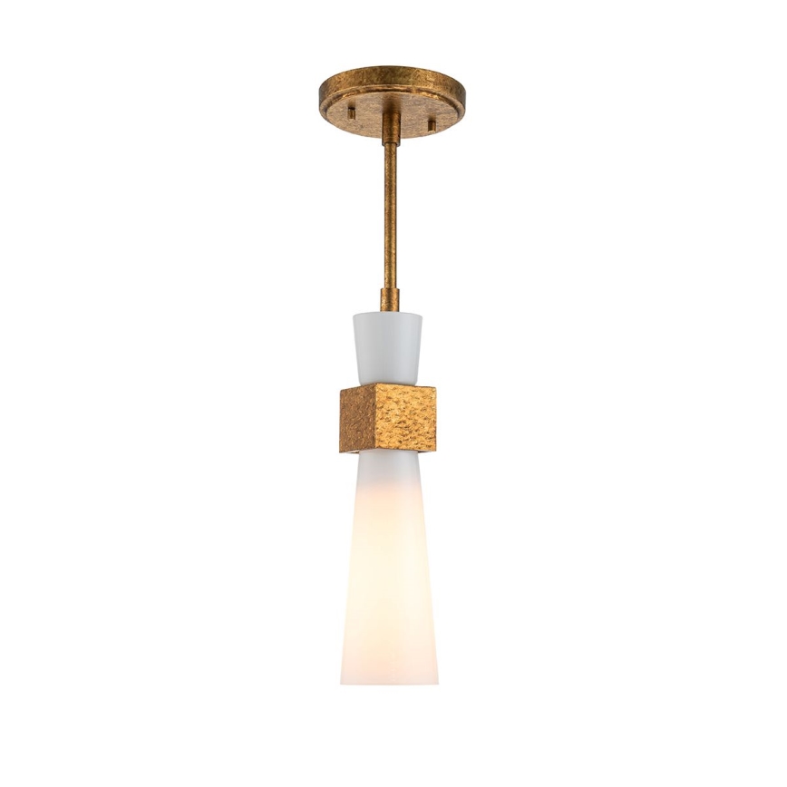 Elstead - Loftlampe på stang KRISTY 1xE27/40W/230V Ø 15,2 cm kobber