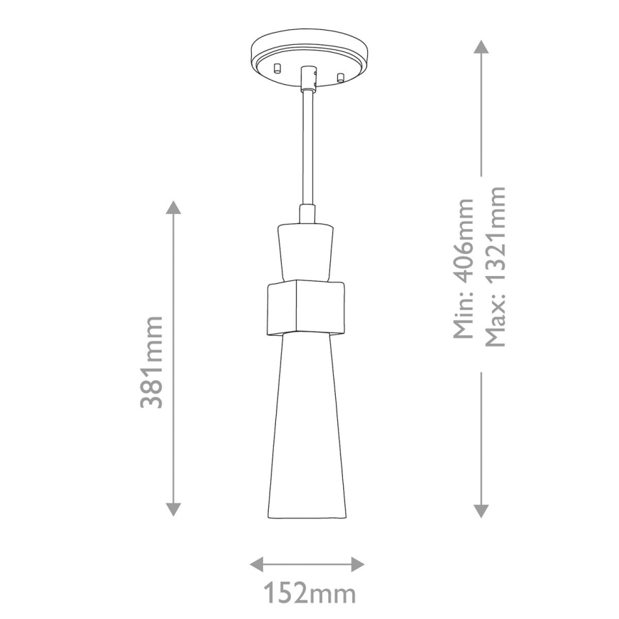 Elstead - Loftlampe på stang KRISTY 1xE27/40W/230V Ø 15,2 cm kobber
