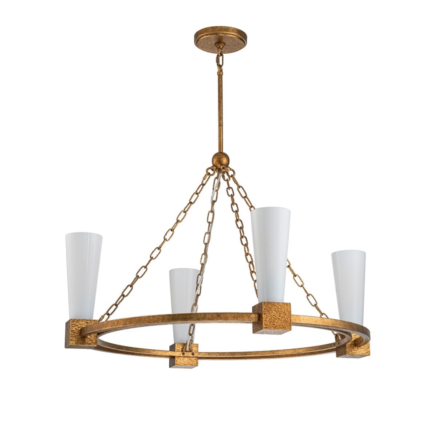 Elstead - Loftlampe med stang KRISTY 4xE27/40W/230V kobber