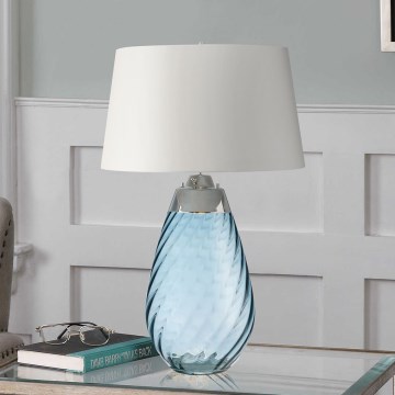 Elstead - LED bordlampe LENA 1xE27/40W/230V + 1xGU10/7W 74 cm blå/hvid