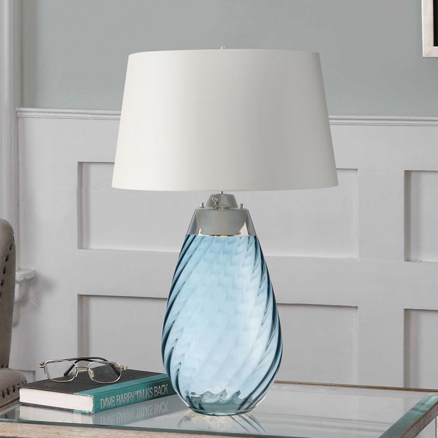 Elstead - LED bordlampe LENA 1xE27/40W/230V + 1xGU10/7W 74 cm blå/hvid