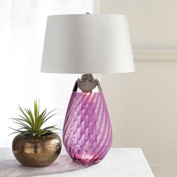 Elstead - LED bordlampe LENA 1xE27/40W/230V + 1xGU10/7W 74 cm lyserød/hvid