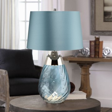 Elstead - LED bordlampe LENA 1xE27/60W/230V + 1xGU10/7W 60,5 cm blå