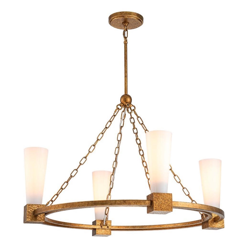 Elstead - Loftlampe med stang KRISTY 4xE27/40W/230V kobber