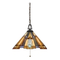 Elstead - Lysekrone med kæde Tiffany INGLENOOK 3xE27/60W/230V