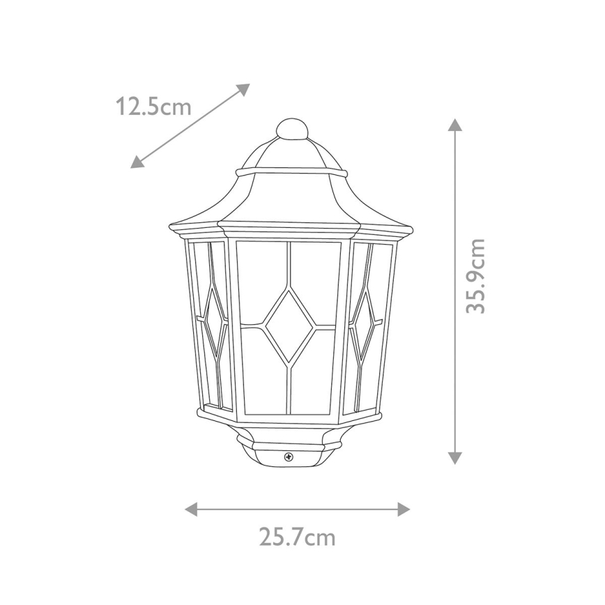 Elstead NR7-2-BLK - Udendørs væglampe NORFOLK 1xE27/100W/230V IP43