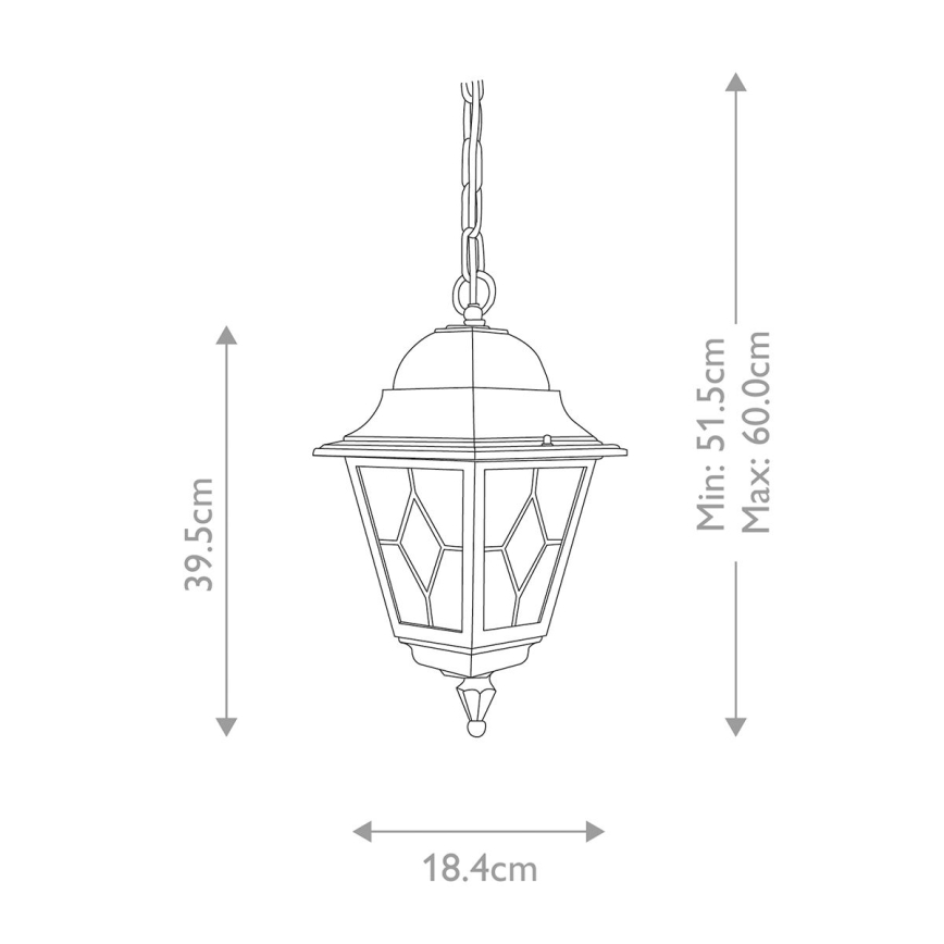 Elstead NR9-BLK - Udendørspendel NORFOLK 1xE27/100W/230V IP43
