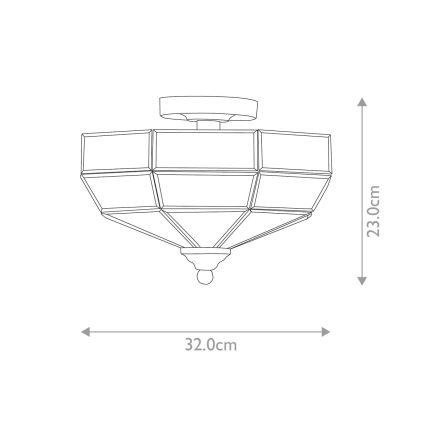 Elstead OLD-PARK-PB - Loftlampe OLD PARK 2xE27/60W/230V guldfarvet