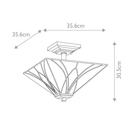 Elstead QZ-ASHEVILLE-SF - Loftlampe ASHEVILLE 2xE27/100W/230V