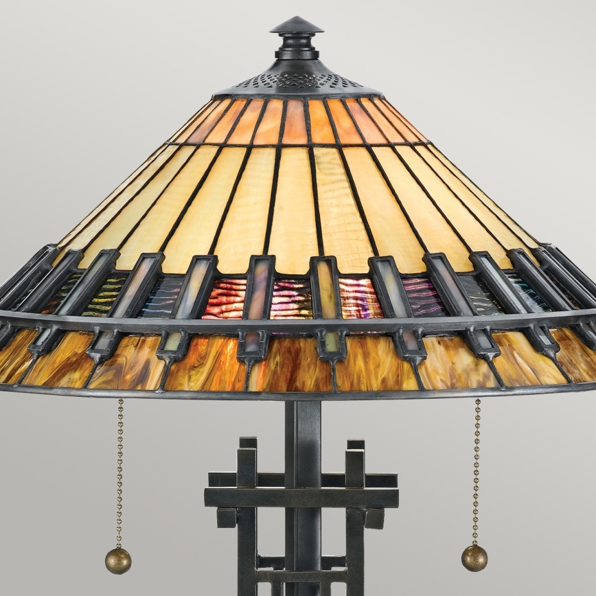 Elstead QZ-CHASTAIN-TL - Bordlampe CHASTAIN 2xE27/60W/230V