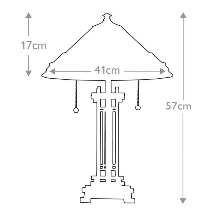 Elstead QZ-CHASTAIN-TL - Bordlampe CHASTAIN 2xE27/60W/230V