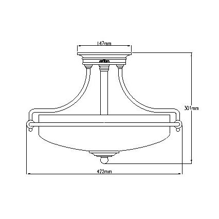 Elstead - Loftlampe GRIFFIN 3xE27/100W/230V skinnende krom