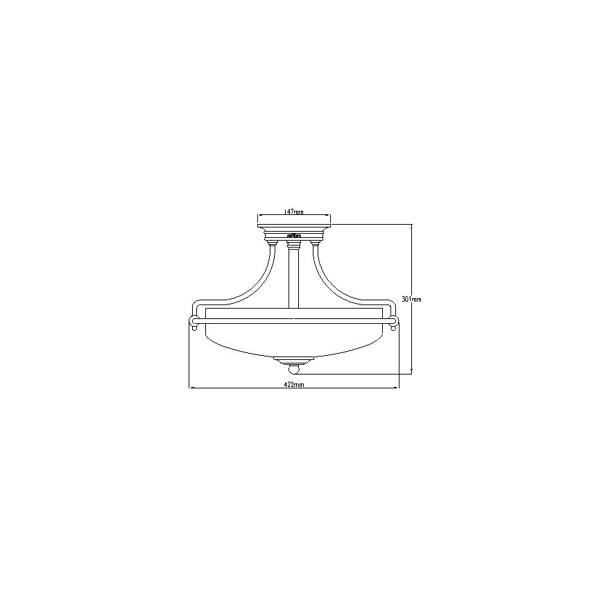 Elstead - Loftlampe GRIFFIN 3xE27/100W/230V skinnende krom