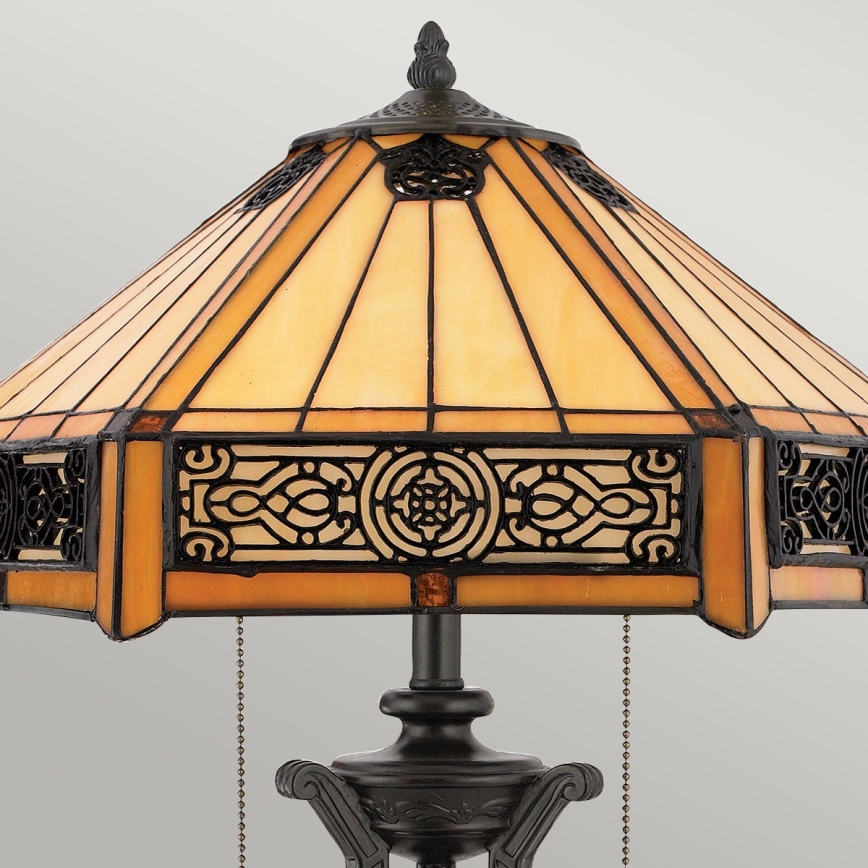Elstead - Bordlampe INDUS 2xE27/60W/230V rav glas