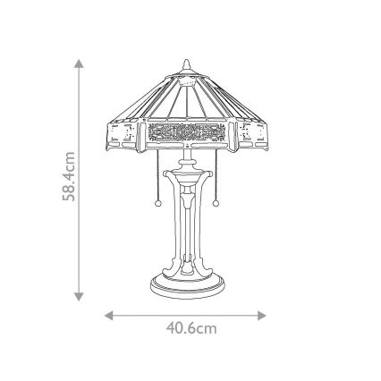 Elstead - Bordlampe INDUS 2xE27/60W/230V rav glas